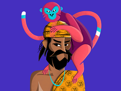 Sadhu and a Monkey