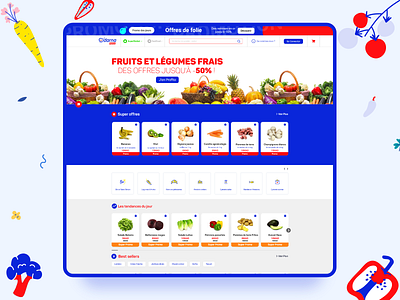 Grocery & Food market | Web version design ecommerce food fruits groceries home landingpage market marketplace morocco online shopping store ui user experience ux web