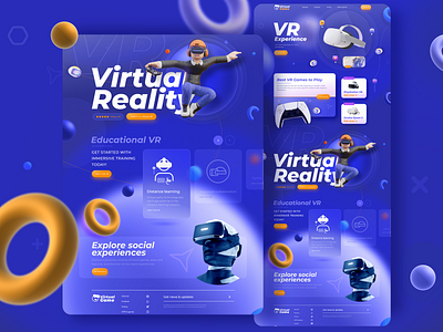 Virtual Reality Landing page Website ar augmented reality design gaming landing page learning vr meta morocco oculus vr playstation vr tech ui ui design uiux virtual reality vr vr design website