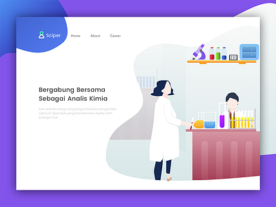 Sciper Chemical Analyst Landing Page analyst chemical debut illustration landing page