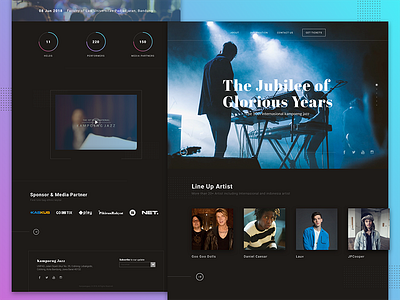 #Exploration | Kampoeng Jazz app dark festival jazz landing page music singer ui web website