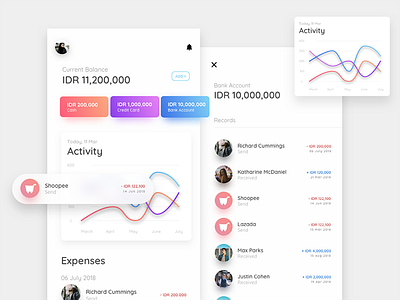 #Exploration | Finance App app design exploration finance light ui