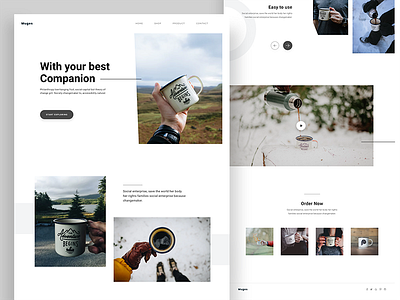 #Exploration | Muges design landing page minimal minimalism minimalist mug ui website