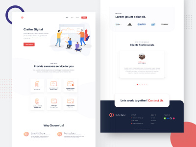 Crafter Digital - Landing Page Agency agency illustration landing page sketch ui website