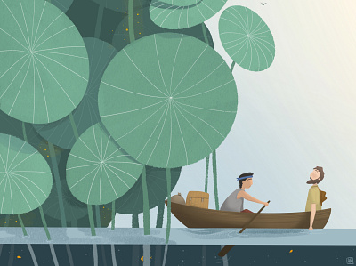 Explorer adventure boat explorer exploring illustration journey jungle outdoor story storytelling
