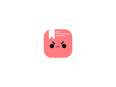 Angry_App icon @dailyui @design angry appicon appicons cute design diary feelings flat illustrator journal kawaii logo red vector writing