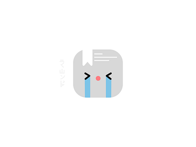 Crying app icon @dailyui @design @ui crypto cute design flat grey icon illustration illustration vector art illustrator kawaii logo