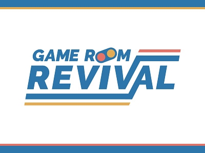 Game Room Revival - logo blue branding channel classic clean design game room gaming logo red retro vector video games vintage youtube