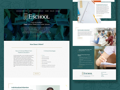 E-School - web academy charter clean design e-learning green learning school virtual web web design website