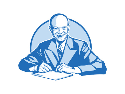 Eisenhower - vector illustration blue eisenhower illustration shadow vector vector art