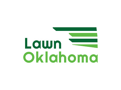Lawn Oklahoma - logo design blades branding design grass green landscape lawn lawncare logo oklahoma state turf