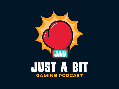 Just A Bit Gaming Podcast Logo boxing gaming glove jab jabcast justabit logo podcast videogames