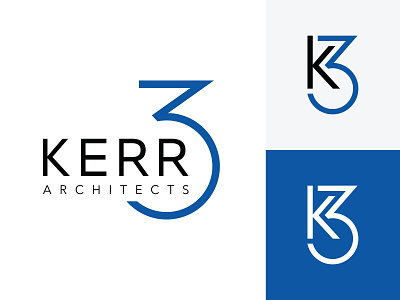 Kerr 3 Logo 3 architect architecture branding design k3 logo number