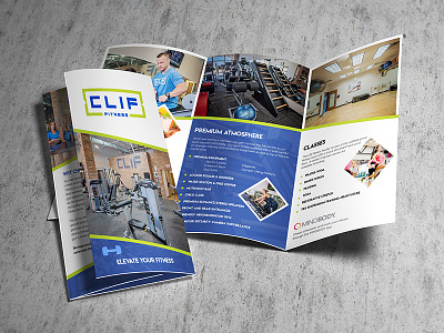 Clif Fitness Tri-Fold Brochure brochure design fitness fitness center gym health print tri fold