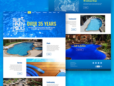 Blue Haven Pools OKC - Website Design blue design landscape pool service spa summer swimming water web web design website