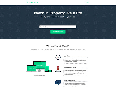 Property Crunch Website flat icons property site
