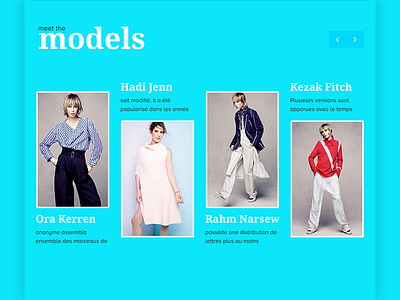 Fashion Website Models Section ecommerce fashion user interface website design