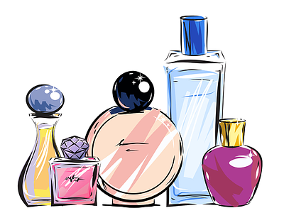 Perfume Bottles bottle illustration perfume sketch vector