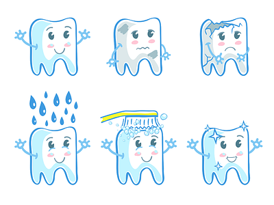 Brush your teeth medicine sticker teeth