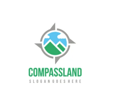 Compass Land Logo 3d animation graphic design logo motion graphics ui ux