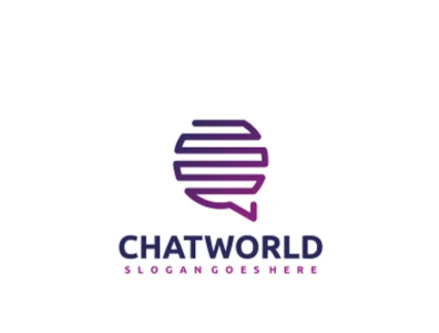 Chat World Logo animation branding graphic design illustration