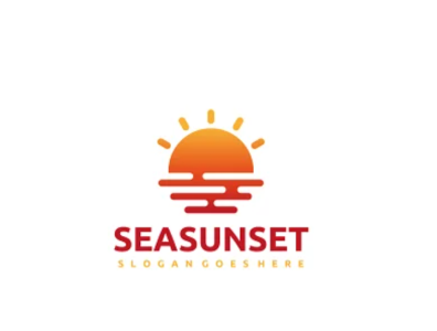 Sea Sunset Logo 3d animation branding design graphic design illustration logo motion graphics ui