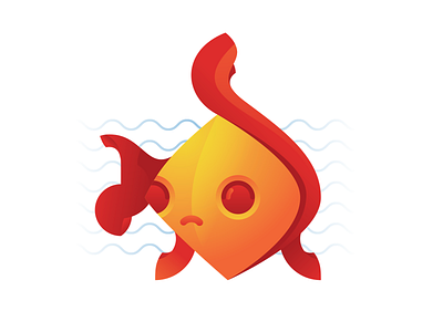 Nemo fish illustration mascot waves