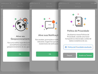 Simple Modals - Geo / Push / Privacy design geoposition mobile modals privacy push