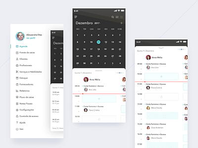 Manager App Beauty Date agenda calendar clean design ios manager mobile schedule ui ux