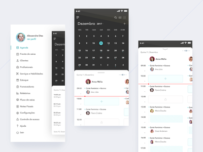 Manager App Beauty Date agenda calendar clean design ios manager mobile schedule ui ux