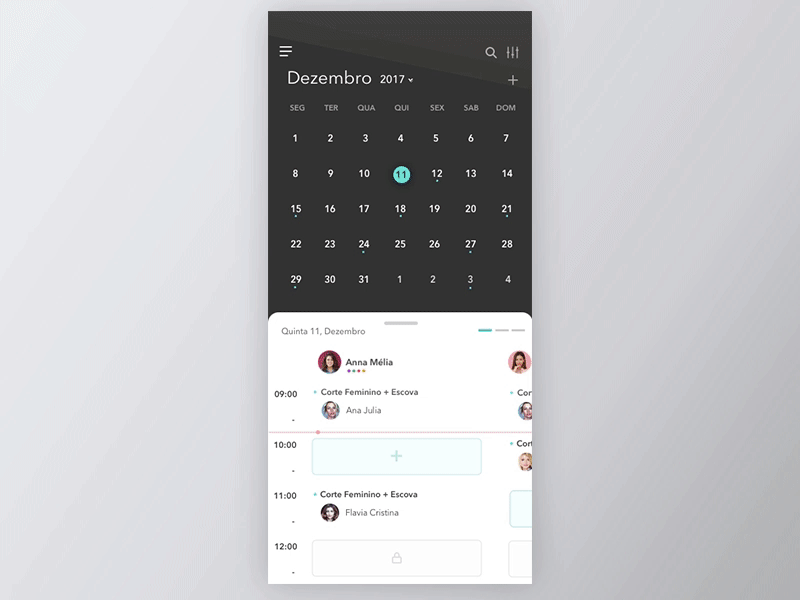 Beauty Date - Multi Schedules beautydate calendar calendar app calendar ui dashboard design ios mobile motion schedule ui ux