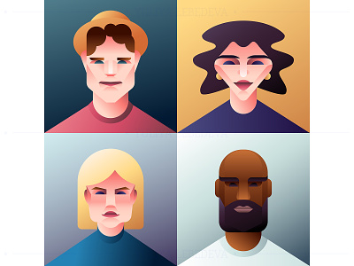 People avatar character design diversity geometrical geometry illustration man people personality vector woman