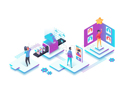 Illustration for photo project design illustration isometric photo vector