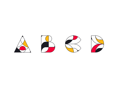 Typographic shapes' experiments abc alphabet block character color geometry letter line logo logotype symbol type typography