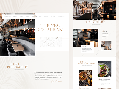 HUNT | Restaurant Landing Page cafe concept design company food hotel landingpage luxury restaurant uidesign web design