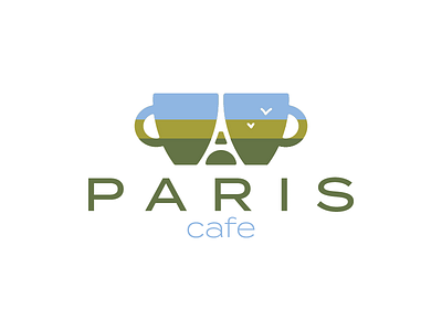 Paris Cafe coffee cup drink eiffel france landscape logo logotype negative space paris tower