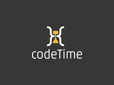 Code Time application code hour hourglass java logo logotype negative space programming sand sandclock time