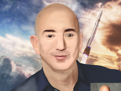 Jeff Bezos- Illustration free hand drawing 3d concept art graphic design illustration photoshop