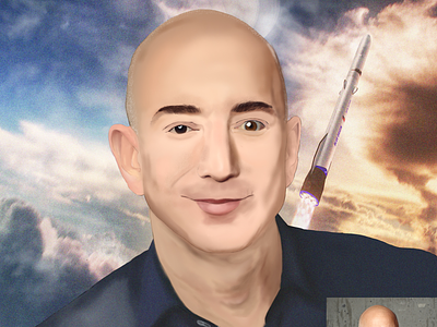 Jeff Bezos- Illustration free hand drawing
