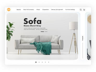 Home screen Sofas website