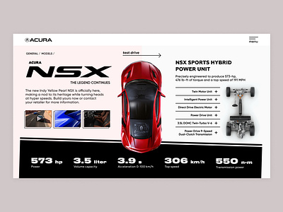 Acura NSX auto design figma ui web