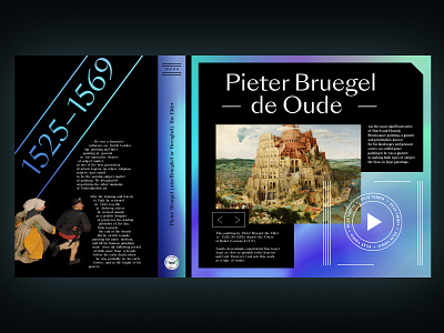 Start page for site Pieter Bruegel acid design figma holography homepage start screen ui web