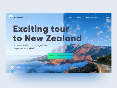 Travel site, first screen design figma travel ui web