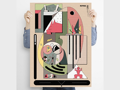 "Rutina" Poster series characterdesign digital illustration freestyle illustration lineart minimal poster poster art poster design posters