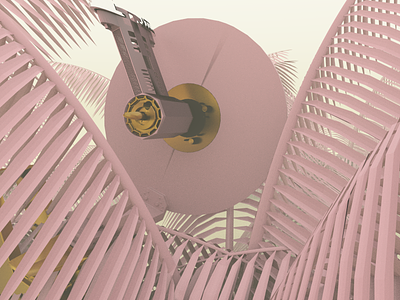 Chainsaw Thingy - Render #96 100days 3d abstract aesthetic arnoldrender c4d chainsaw cinema 4d concept design driver everyday gold hd michael rappaz neon photoshop pink pixel art render