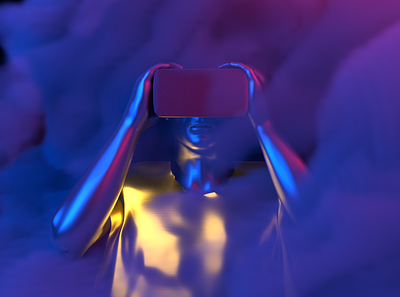 VR Human - Render #2 3d abstract aesthetic arnoldrender blue c4d cinema 4d clouds design gold neon red render robot smoke vdb