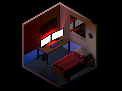 3D room 3d c4d model render room