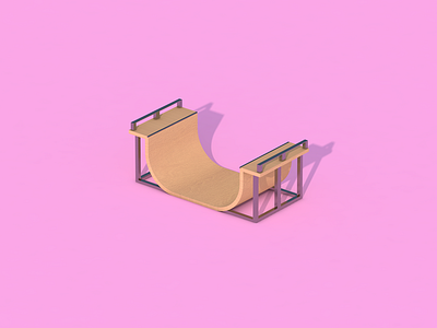 Half-pipe - Render #21 100days 3d c4d design everyday half pipe halfpipe isometric render skateboard