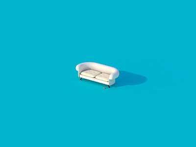 Couch - Render #22 100days 3d c4d cinema4d couch everyday isometric render sofa