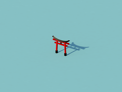 Torii (鳥居) - Render #25 100days 3d c4d design everyday isometric japan render torii 鳥居